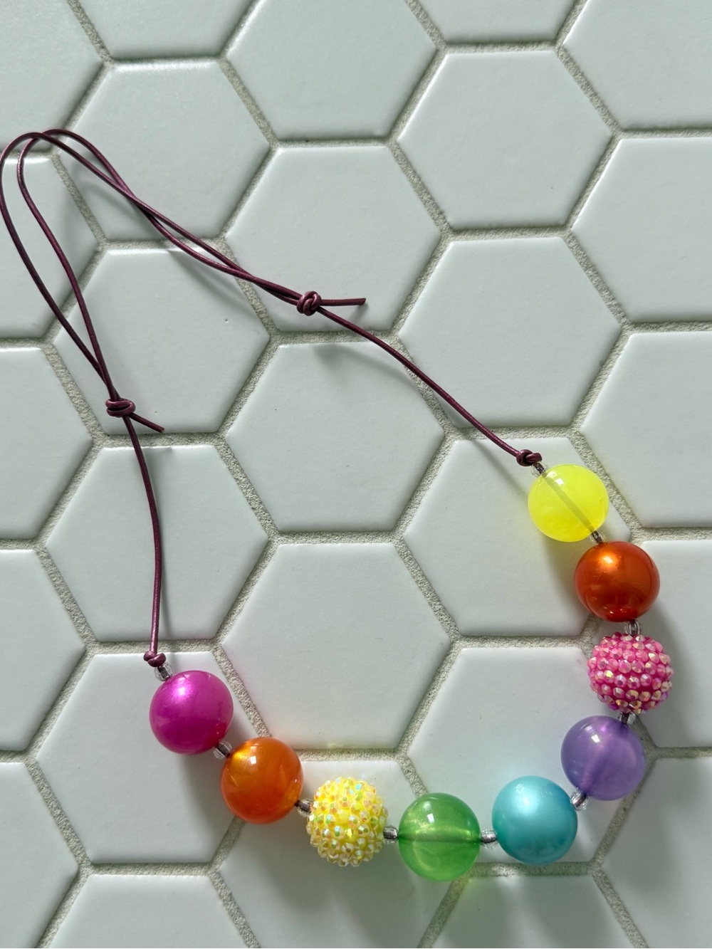 Kids Colorful Bead Necklace - Multicolor